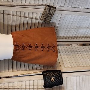 Shinestar brand faux suade mini skirt